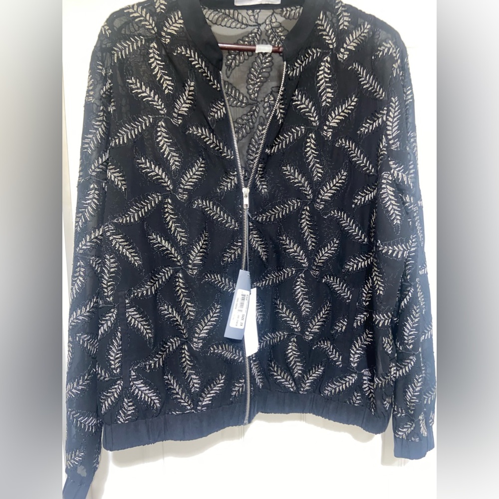 Whitespace Trendy Printed Bomber Sheer Jacket